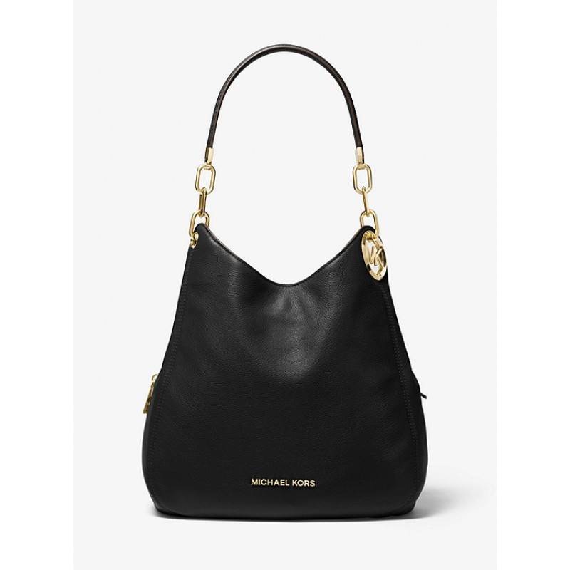 Lillie Large Pebbled Leather Shoulder Bag