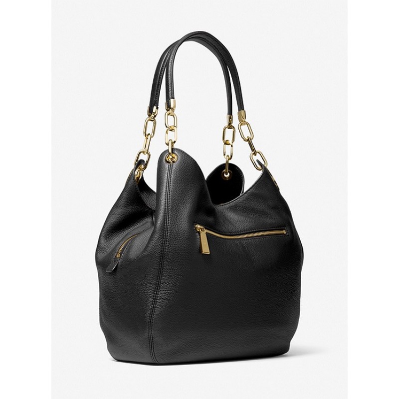 Lillie Large Pebbled Leather Shoulder Bag