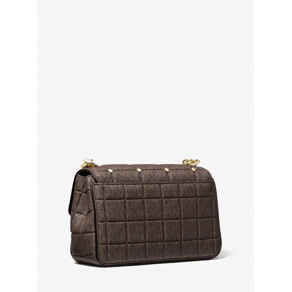 SoHo Large Studded Quilted Signature Logo Shoulder Bag