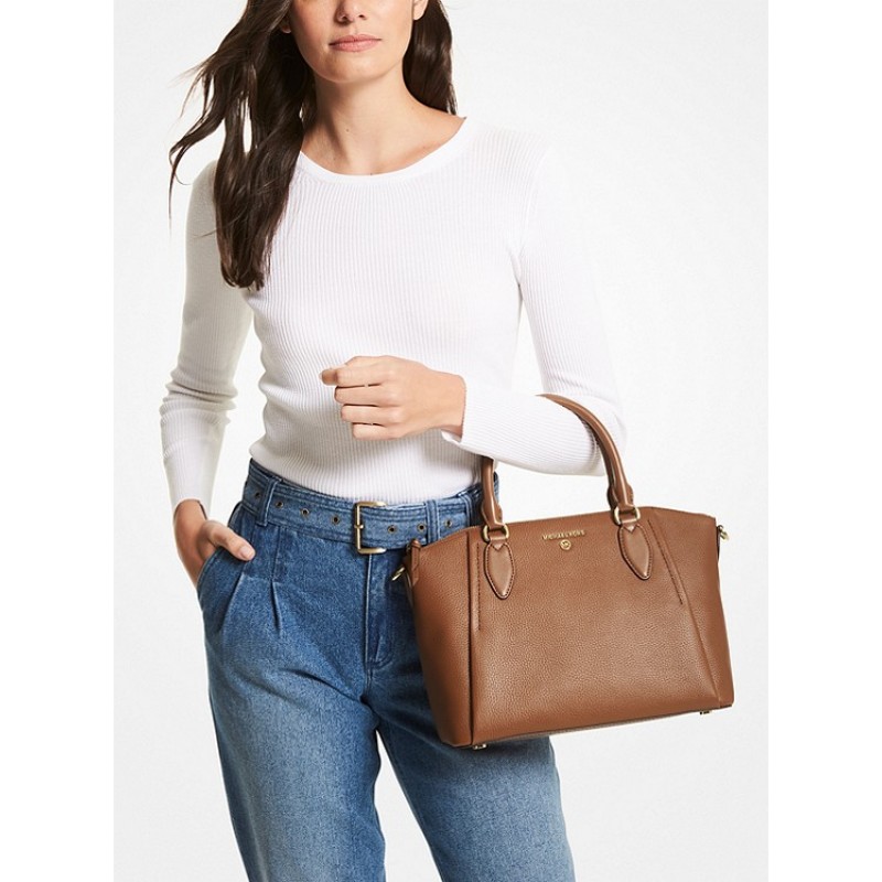 Sienna Medium Pebbled Leather Satchel