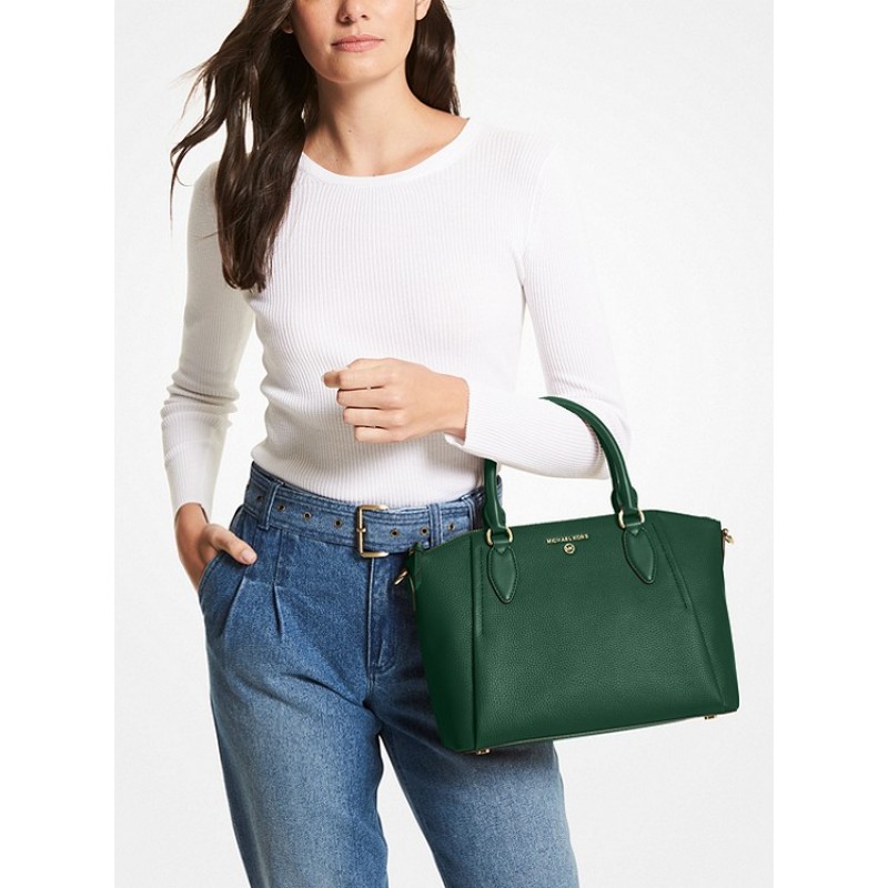 Sienna Medium Pebbled Leather Satchel