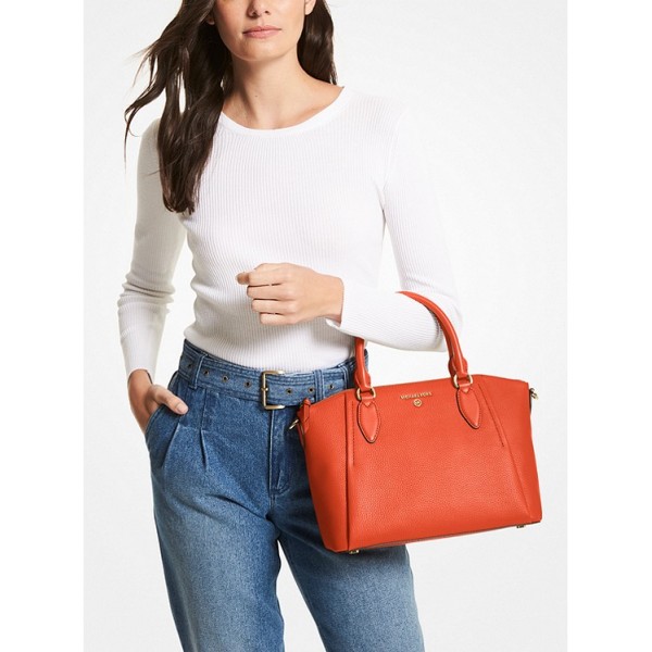 Sienna Medium Pebbled Leather Satchel