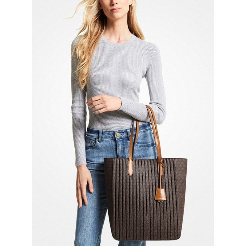 Sinclair Large Pleated Logo Tote Bag