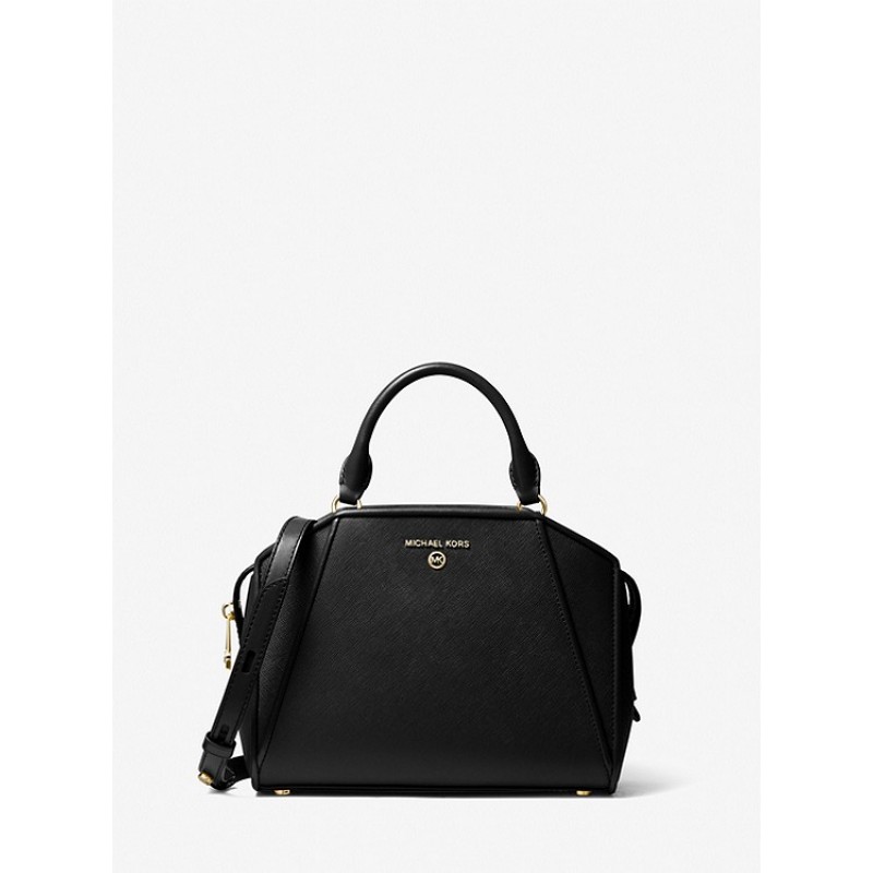 Cleo Small Saffiano Leather Satchel