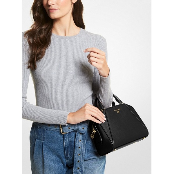 Cleo Small Saffiano Leather Satchel