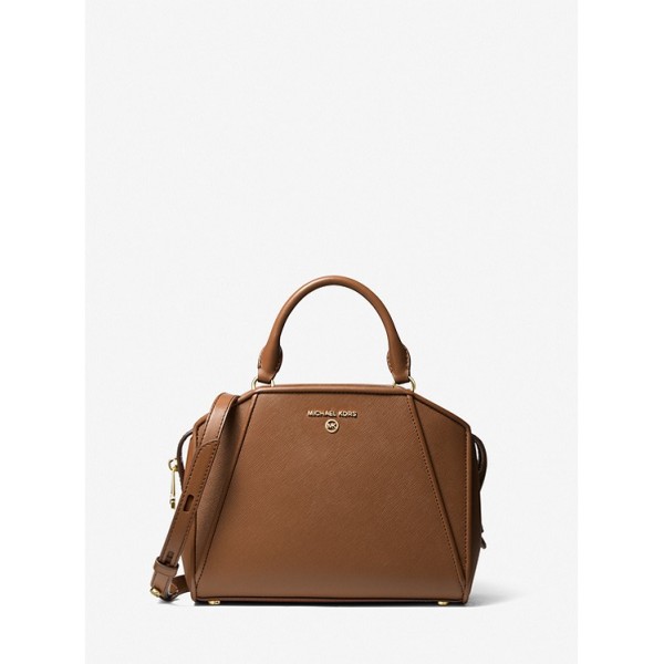 Cleo Small Saffiano Leather Satchel