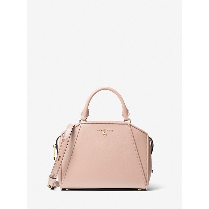 Cleo Small Saffiano Leather Satchel