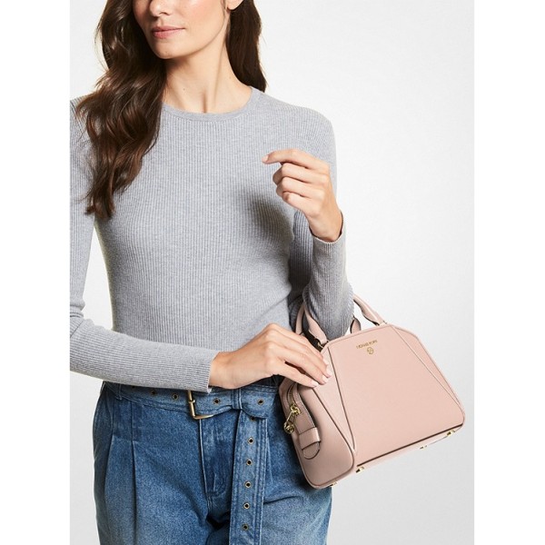 Cleo Small Saffiano Leather Satchel