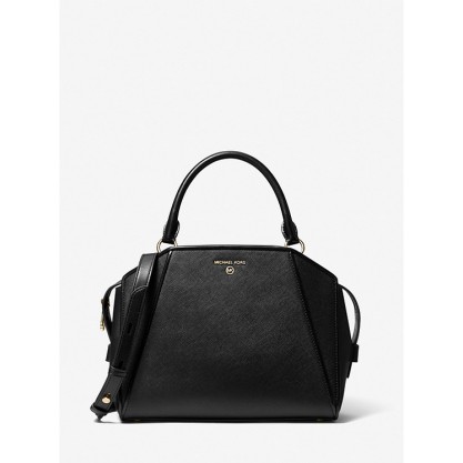 Cleo Medium Saffiano Leather Satchel