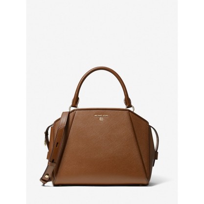 Cleo Medium Saffiano Leather Satchel