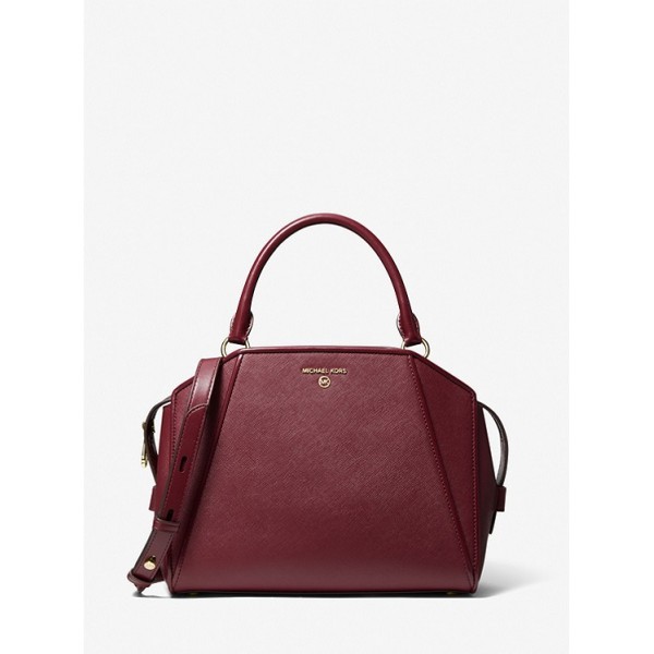 Cleo Medium Saffiano Leather Satchel