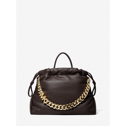 Lina Medium Logo Faux Leather Tote Bag