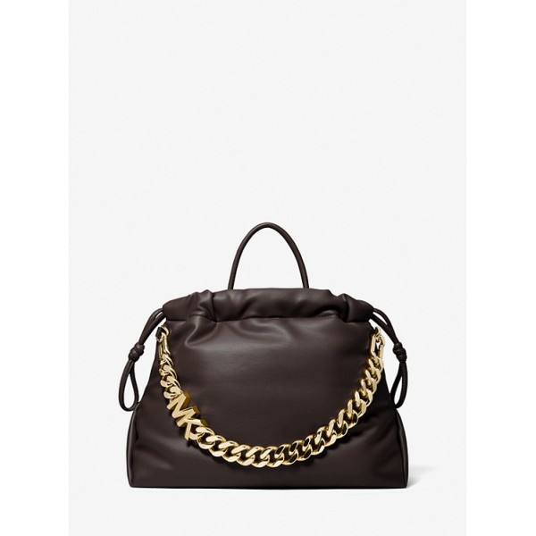 Lina Medium Logo Faux Leather Tote Bag