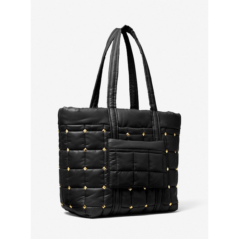 Stirling Large Studded Quilted Recycled Polyester Tote Bag