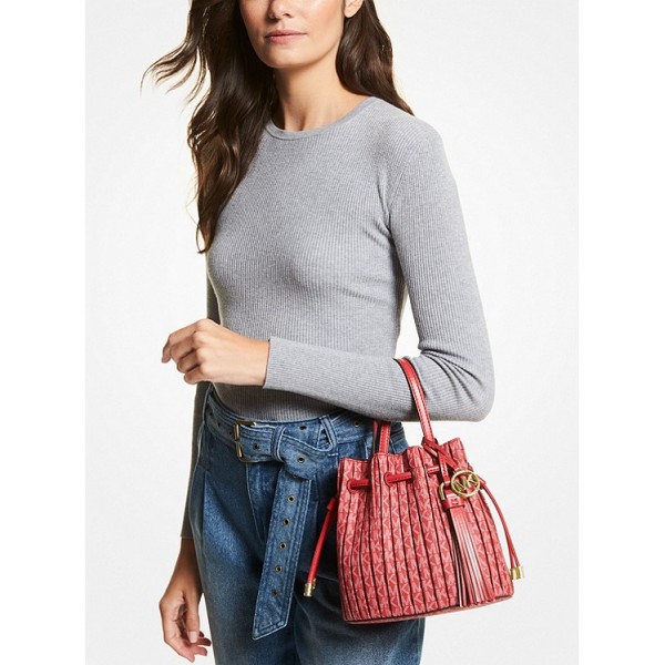 Willa Extra-Small Pleated Logo Tote Bag