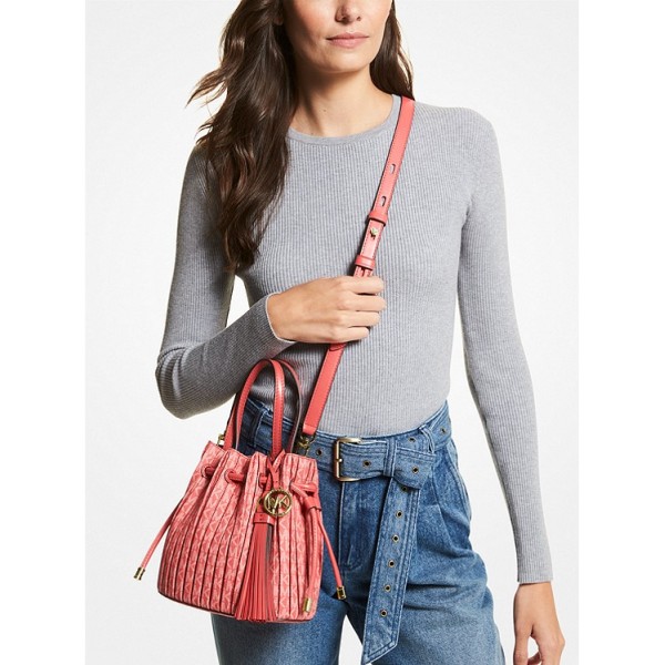 Willa Extra-Small Pleated Logo Tote Bag