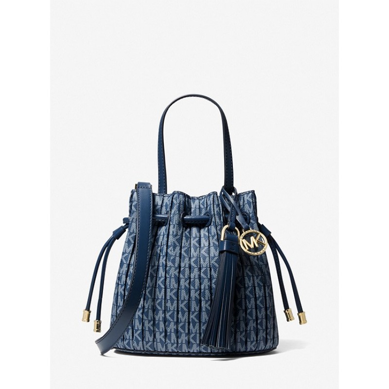 Willa Extra-Small Pleated Logo Tote Bag