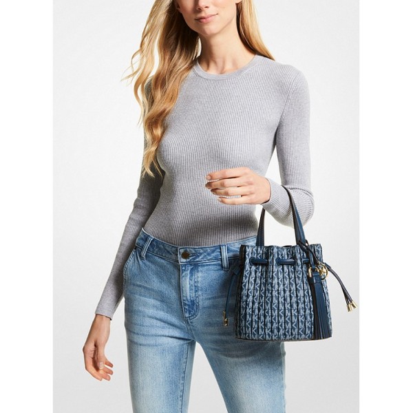 Willa Extra-Small Pleated Logo Tote Bag