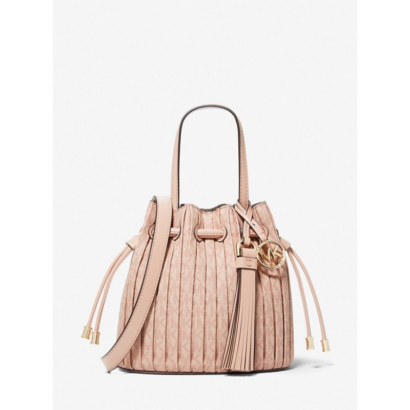 Willa Extra-Small Pleated Logo Tote Bag