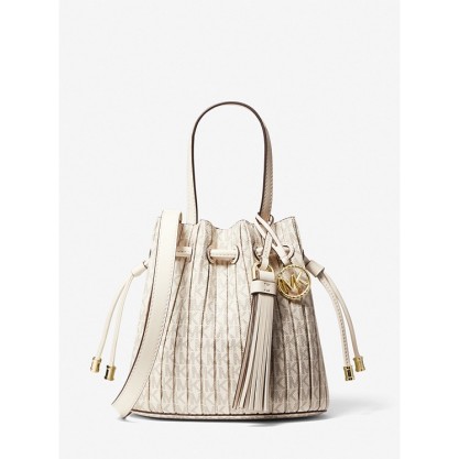 Willa Extra-Small Pleated Logo Tote Bag