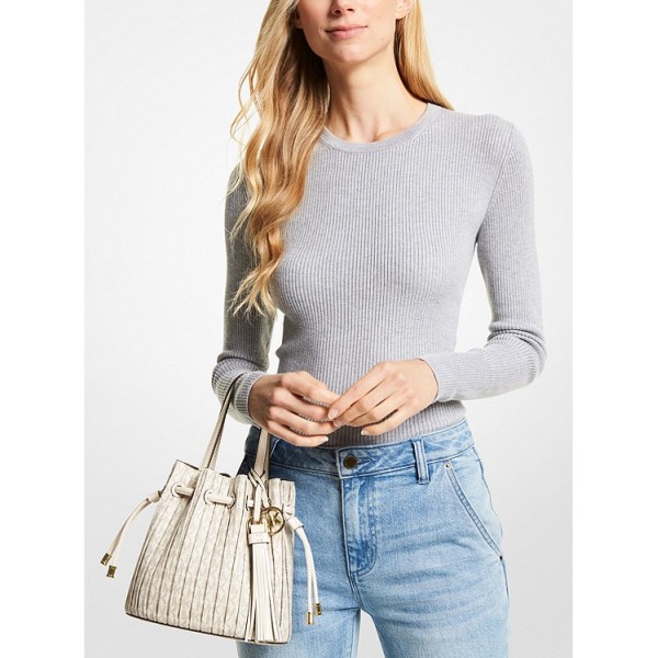 Willa Extra-Small Pleated Logo Tote Bag