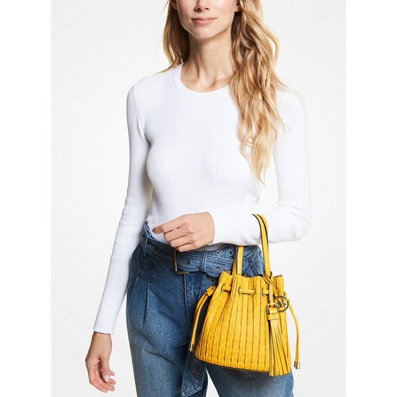 Willa Extra-Small Pleated Logo Tote Bag