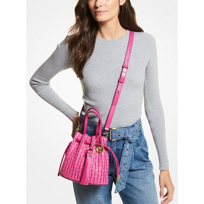 Willa Extra-Small Pleated Logo Tote Bag