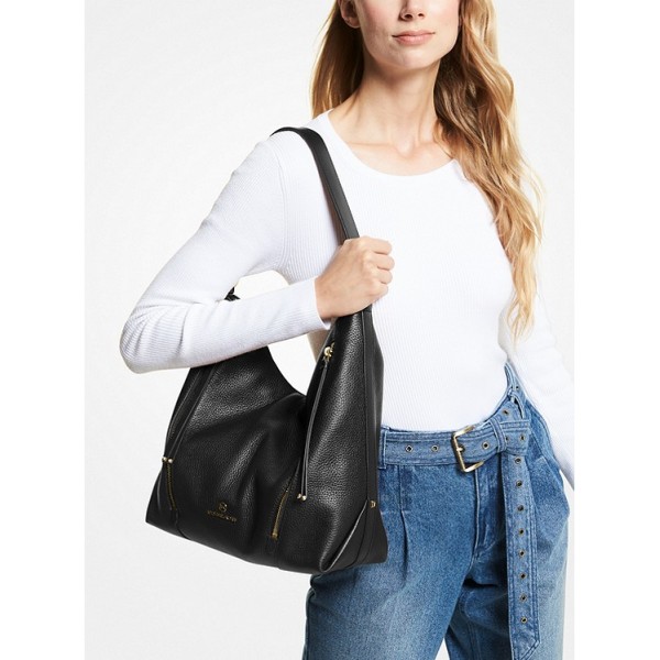 Brooklyn Large Pebbled Leather Shoulder Bag