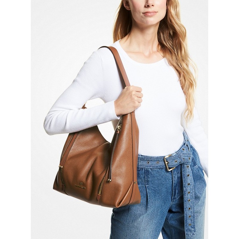 Brooklyn Large Pebbled Leather Shoulder Bag