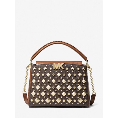 Karlie Medium Studded Logo Satchel