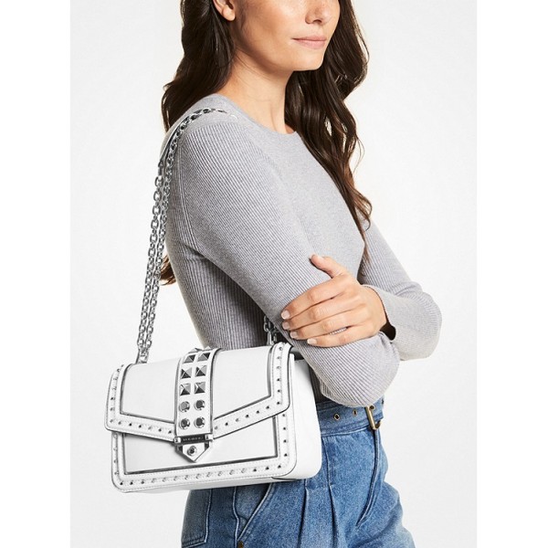 SoHo Large Studded Leather Shoulder Bag