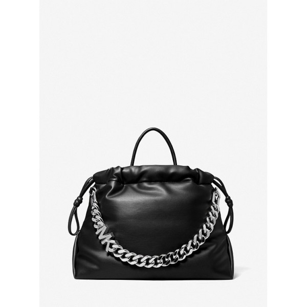 Lina Medium Logo Faux Leather Tote Bag