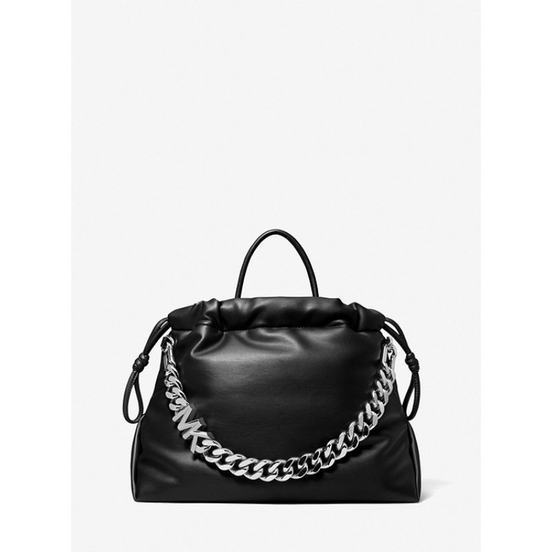 Lina Medium Logo Faux Leather Tote Bag