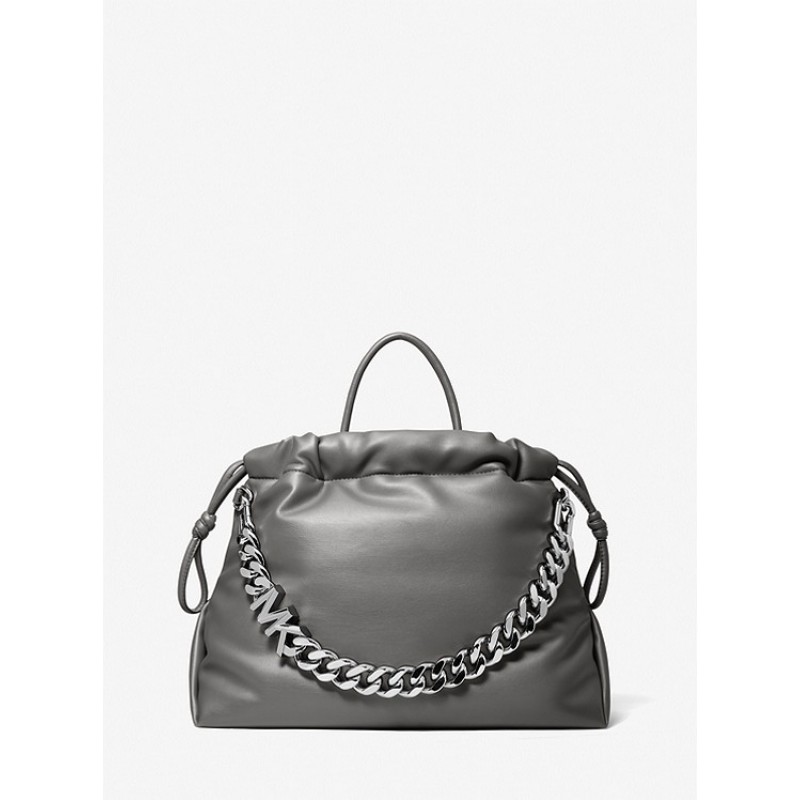 Lina Medium Logo Faux Leather Tote Bag