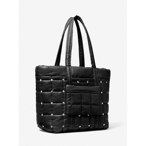 Stirling Large Studded Quilted Recycled Polyester Tote Bag