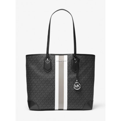 Eva Large Logo Stripe Tote Bag