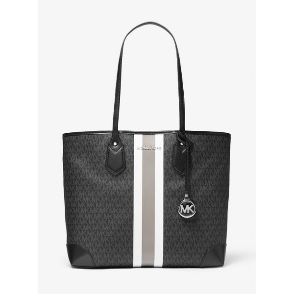 Eva Large Logo Stripe Tote Bag