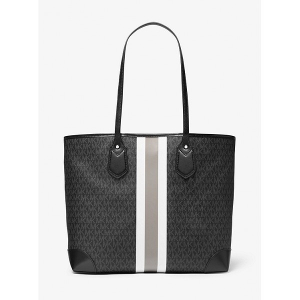 Eva Large Logo Stripe Tote Bag