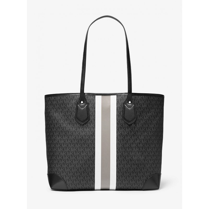 Eva Large Logo Stripe Tote Bag