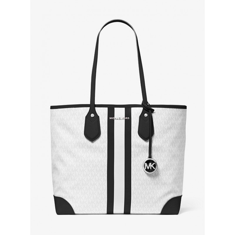 Eva Large Logo Stripe Tote Bag