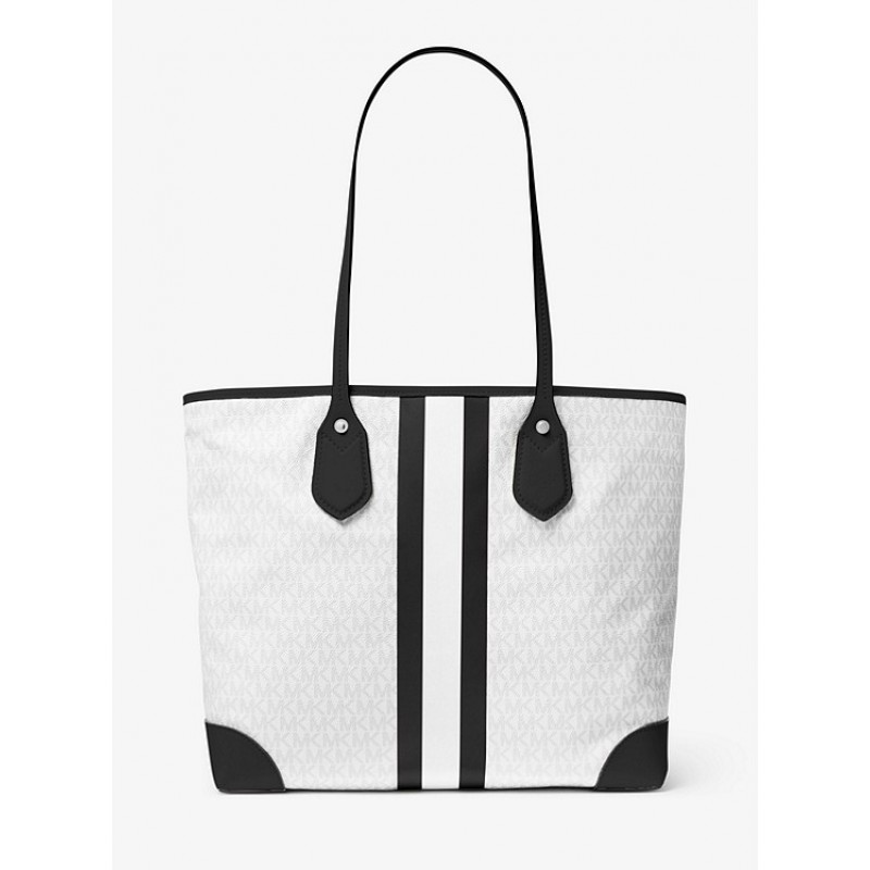 Eva Large Logo Stripe Tote Bag