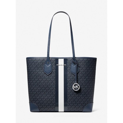 Eva Large Logo Stripe Tote Bag