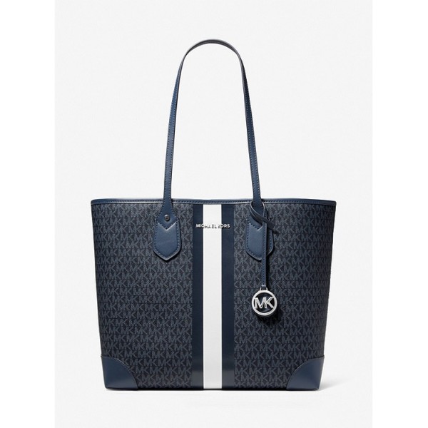 Eva Large Logo Stripe Tote Bag