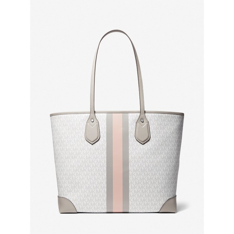 Eva Large Logo Stripe Tote Bag