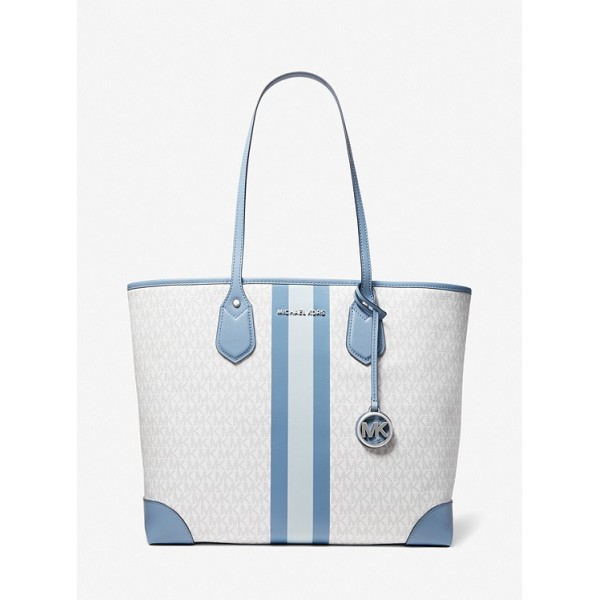 Eva Large Logo Stripe Tote Bag