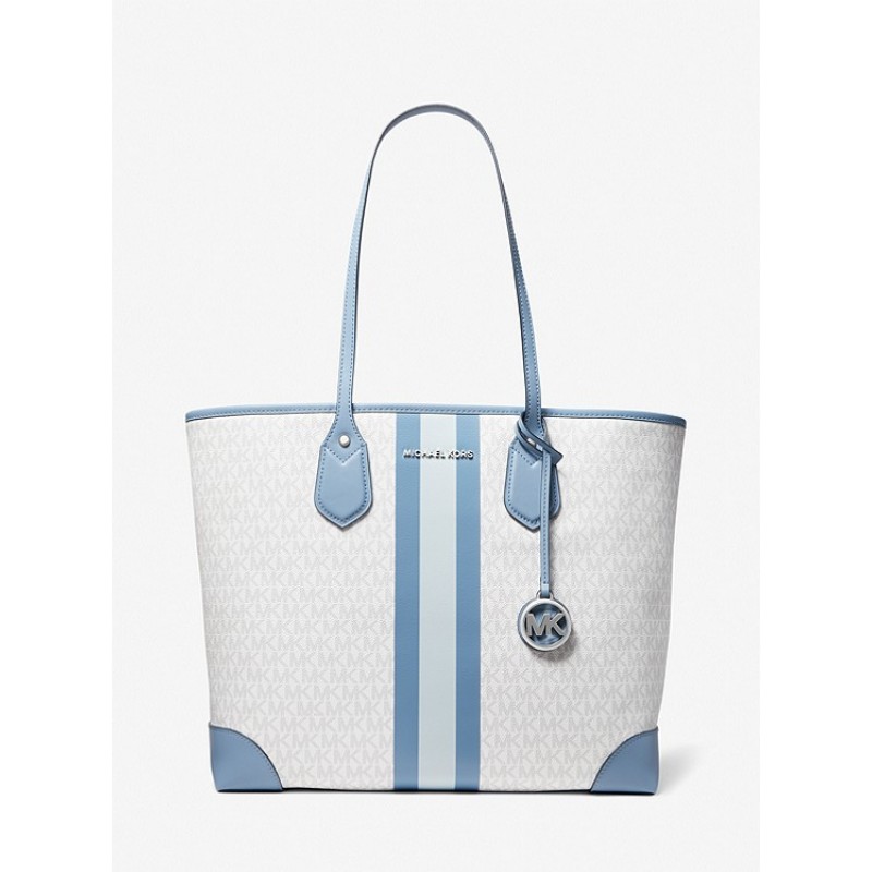 Eva Large Logo Stripe Tote Bag