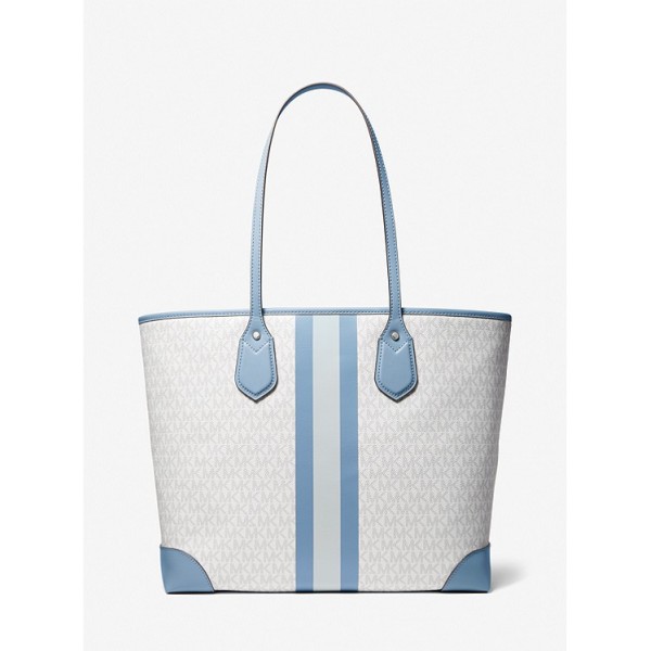 Eva Large Logo Stripe Tote Bag