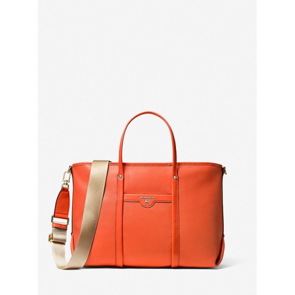 Beck Medium Pebbled Leather Tote Bag