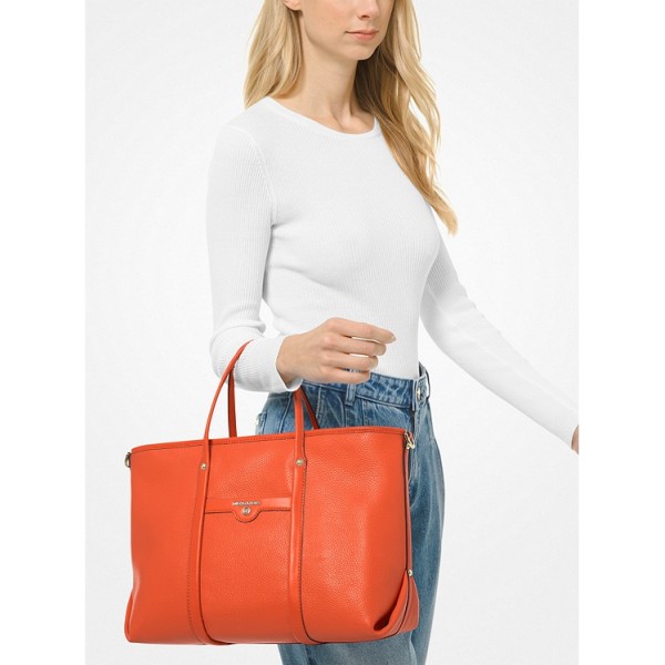 Beck Medium Pebbled Leather Tote Bag