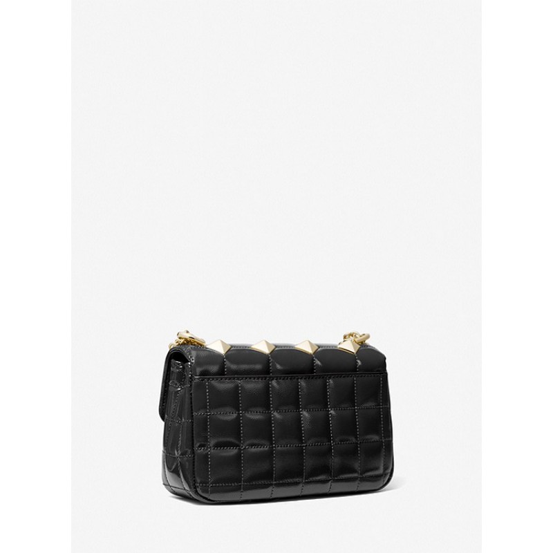 SoHo Small Studded Quilted Patent Leather Shoulder Bag